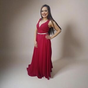 Red wedding dress for woman.